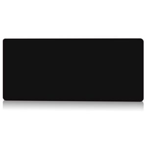 Black Large Extended Gaming Mouse Pad with Stitched Edges