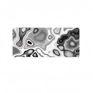 Black and White Wavy Lines Rectangular Gaming Mousepad
